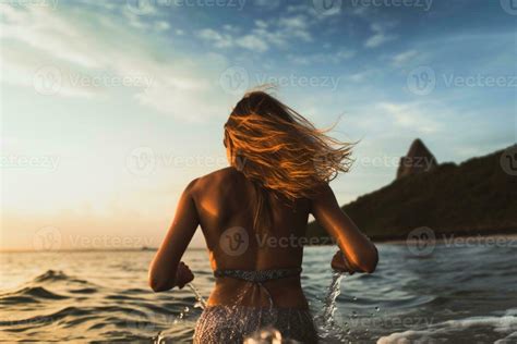 Surf girl at the sunset Generative AI 26463965 Stock Photo at Vecteezy