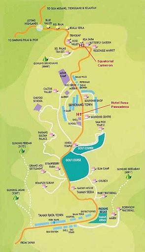 Tanah Rata Cameron Highlands: Map of Cameron Highlands