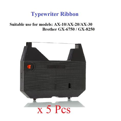 Typewriter Ribbon AX-10 ( Black ) use for Typewriter Model : Brother GX-6750, GX-8250 - 5 Pcs ...