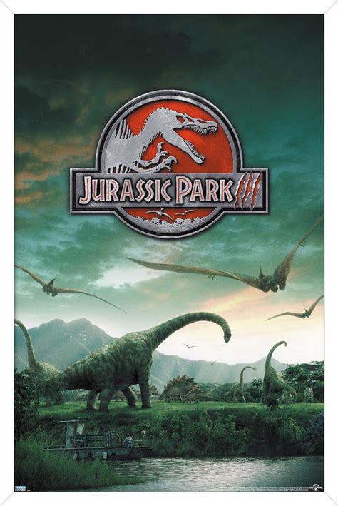 Jurassic Park 3 - Dinosaurs Wall Poster, 22.375" x 34", Framed - Walmart.com