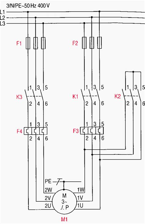 Main and auxiliary circuit diagrams of switching pole-changing three-phase motors | EEP