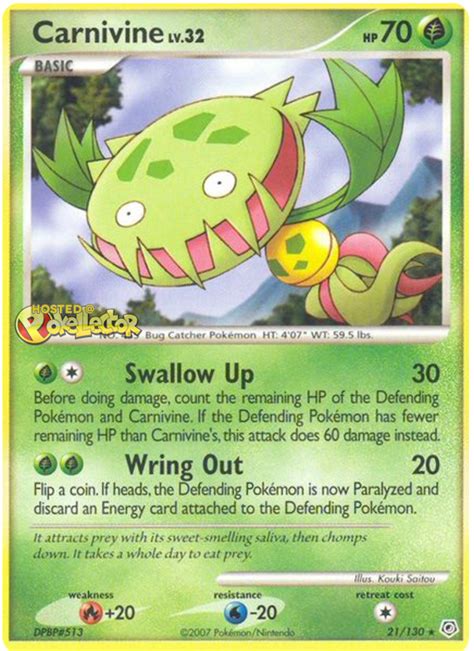 Carnivine - Diamond & Pearl #21 Pokemon Card