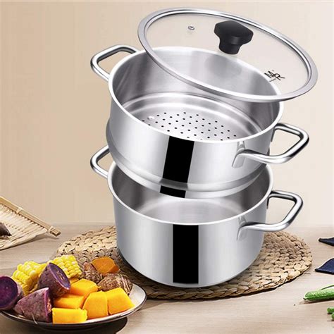 Mr Rudolf Stainless Steel 5q Pot with Steamer Insert Induction Ready ...