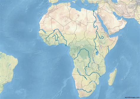 Blank Africa Map With Rivers