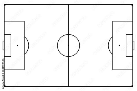 soccer field markings lines. Outline football playground top view ...