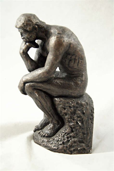 'The Thinker' Statue in Plaster with Bronze Enamel at 1stdibs