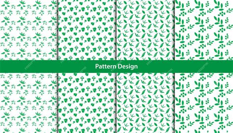 Premium Vector | Leaves pattern design set