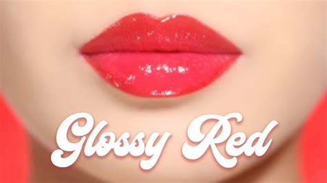 SATISFYING RED GLOSSY LIPS TUTORIAL ️ - YouTube