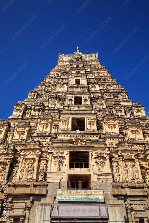 HAMPI, INDIA - SEP 08, 2017 -Virupaksha Vishnu Temple, Vijayanagar,Karnataka, India, editorial ...