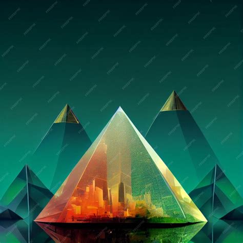 Premium Photo | Digital illustration of pyramid a futuristic city