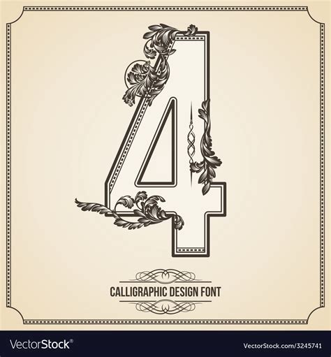 Calligraphic font number 4 Royalty Free Vector Image