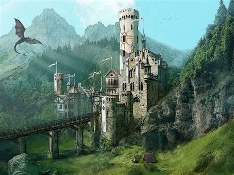 Castle in the mountains by kTornehave | Paisaje de fantasía, Lugares de fantasía, Ciudad fantasía