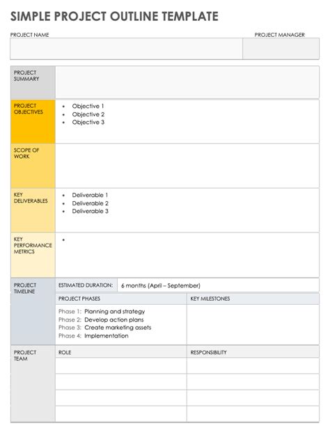 Free Project Outline Templates | Smartsheet