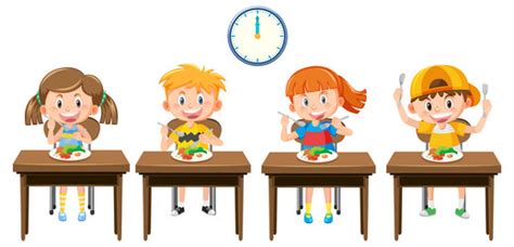 Children Eating Lunch School Clipart Vector Images (over 120)