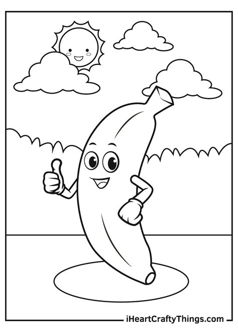 Banana Coloring Page Outline