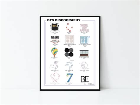 BTS Album Discography Digital Print - Etsy