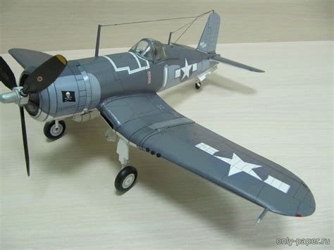 Chance Vought F4U Corsair airplane model paper GiftColor | Etsy