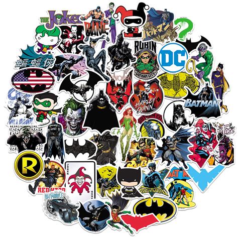 Buy Batman Sticker Pack Die Cut Vinyl Large Deluxe Stickers Variety Pack - Laptop, Water Bottle ...