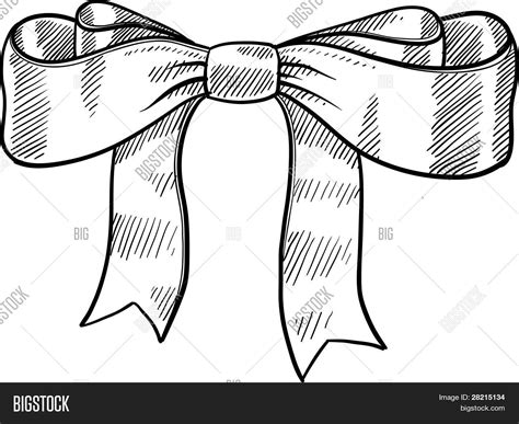 Gift Ribbon Sketch Vector & Photo (Free Trial) | Bigstock