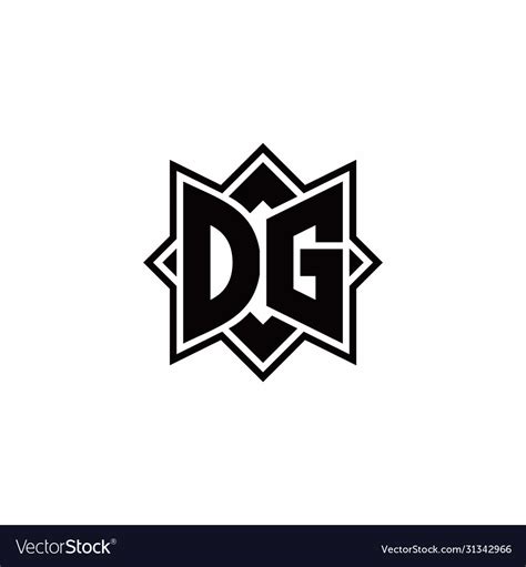 Dg monogram logo with square rotate style outline Vector Image