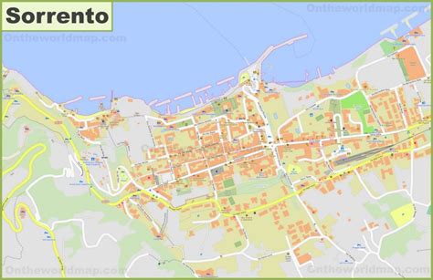 Detailed map of Sorrento - Ontheworldmap.com