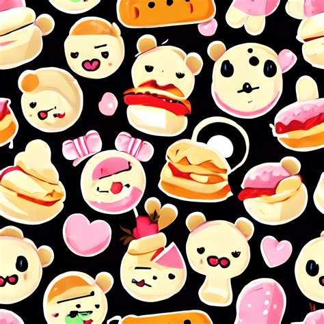 Kawaii Chibi Food Background · Creative Fabrica