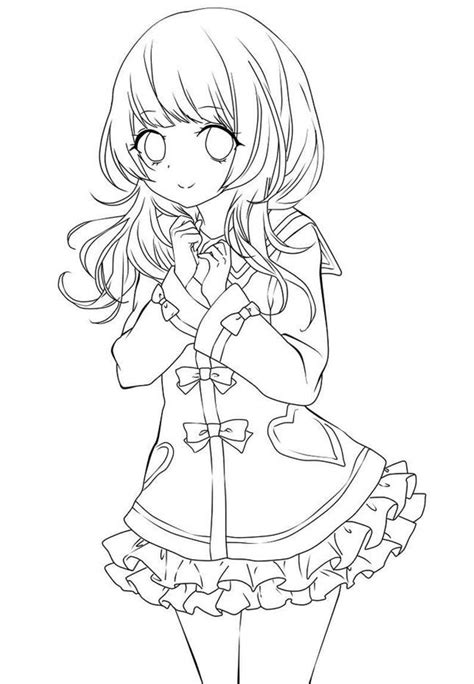 Cute Anime Girls Coloring Pages - Coloring Home