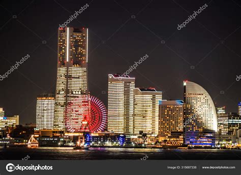 Yokohama Minato Mirai Night View Time Entire Light Stock Photo by ©kanzilyou 315687338