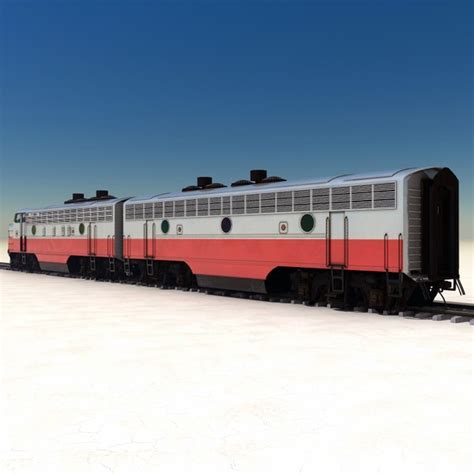 realistic locomotive emd f7 3d model