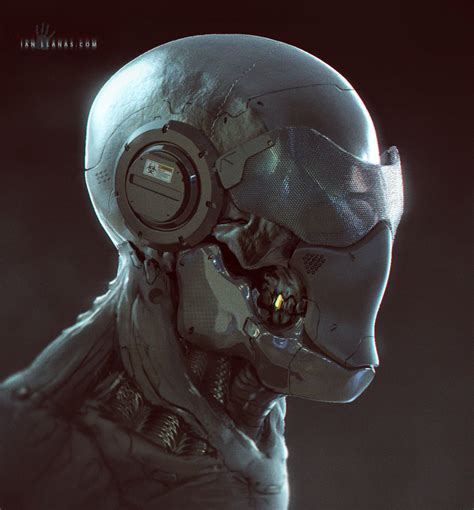 ArtStation - Cyborg Face sketch