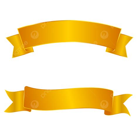 Golden Ribbon Vector Transparent, Gold Ribbon Banner, Gold Ribbon Text ...