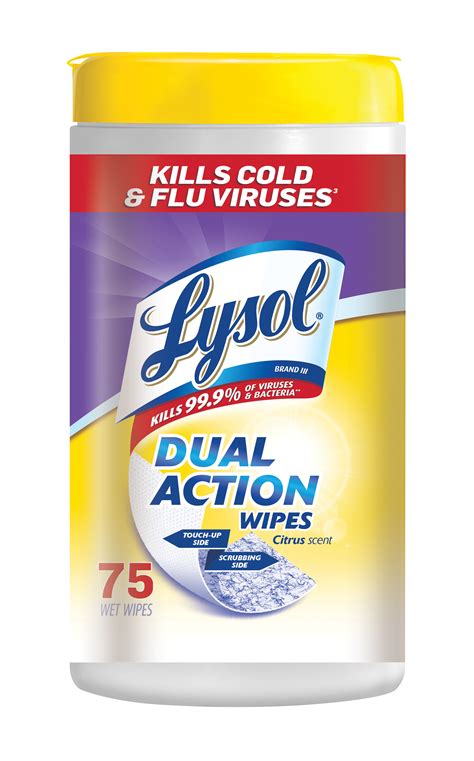 Lysol Dual Action Disinfecting Wipes, Citrus, 75ct - Walmart.com