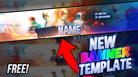 FREE FORTNITE BANNER TEMPLATE! (Photoshop) - YouTube