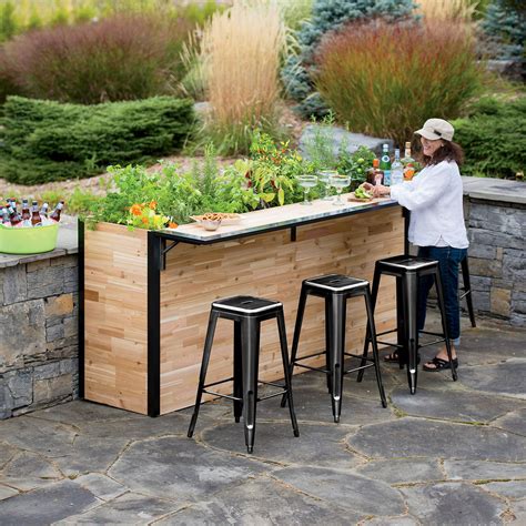 Plant-A-Bar - Wooden Outdoor Bar And Planter - The Green Head