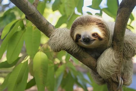 Baby Sloth in Tree in Costa Rica. Generative AI 29278887 Stock Photo at Vecteezy