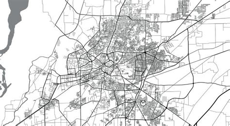 Multan City Islamic Republic of Pakistan, Punjab Province Map Vector Illustration, Scribble ...