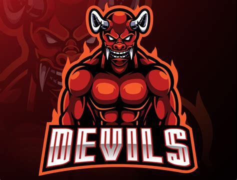 Red devil mascot logo design by Visink on Dribbble