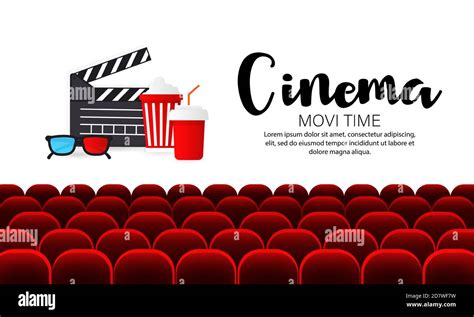 Cinema movie time banner. Vector on isolated white background. EPS 10 Stock Vector Image & Art ...