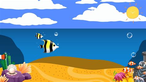 Background Animasi Kartun Bergerak Ii Cartoon Background Loop Pemandangan Bawah Laut Ikan ...