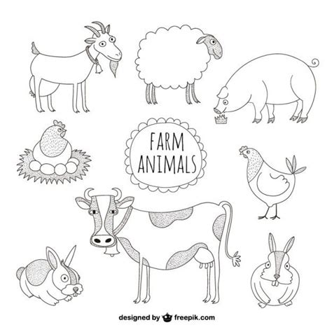 Free Vector | Farm animals illustrations