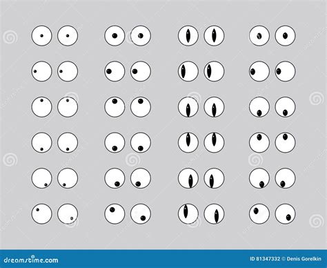 Set of eye emoticon vector stock vector. Illustration of abstract - 81347332