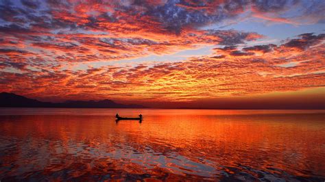 Sunset Horizon Reflections 4K Wallpapers | HD Wallpapers | ID #29006