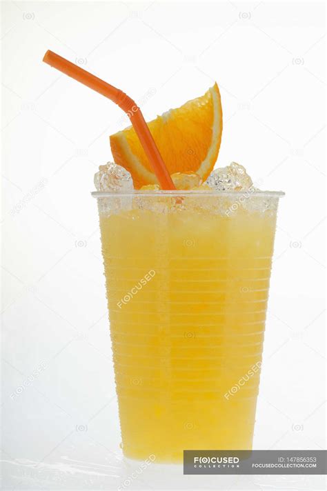 Orange juice with crushed ice — icecubes, fruit juice - Stock Photo ...