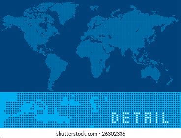 Pixel World Map Stock Vector (Royalty Free) 26302336 | Shutterstock