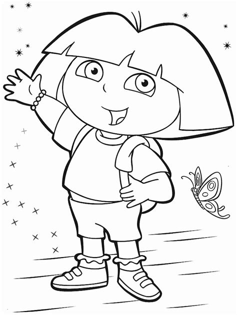 Dora and Butterfly Coloring Page - Free Printable Coloring Pages for Kids