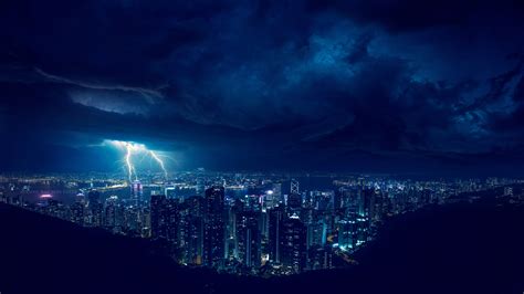 Storm Night Lightning In City 4k Wallpaper,HD Photography Wallpapers,4k Wallpapers,Images ...