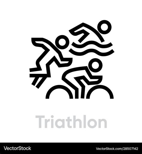 Triathlon sport icons Royalty Free Vector Image