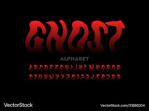 Ghost style halloween font Royalty Free Vector Image