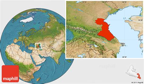 Satellite Location Map of Republic of Dagestan