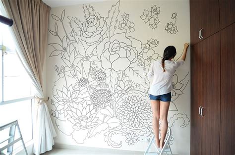 Floral | Sharpie wall, Wall murals, Mural